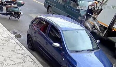 Ticari araç çöp kamyonuna çarptı