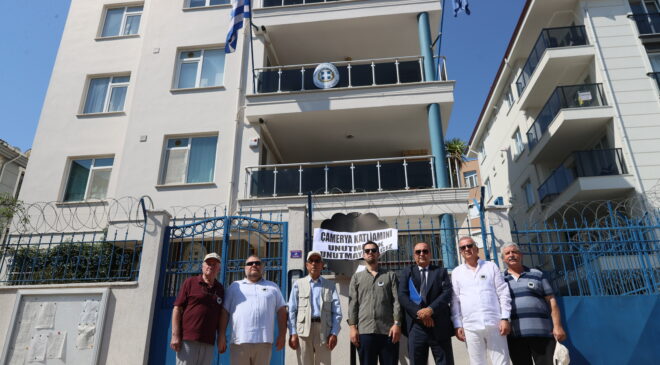 Yunan Konsolosluğu’na siyah çelenk
