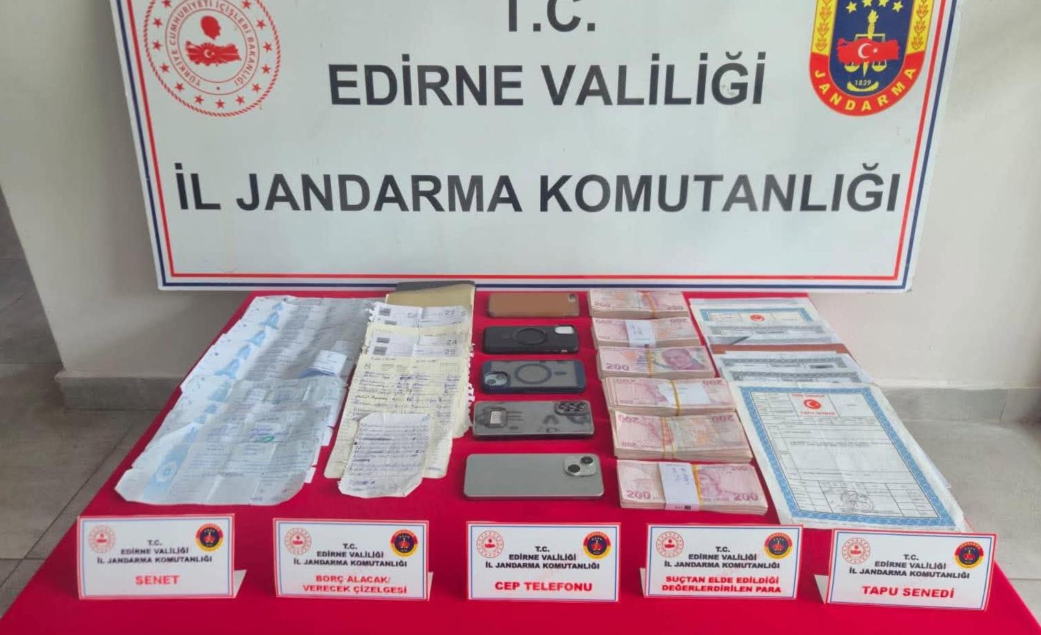 Keşan’da tefecilik operasyonu