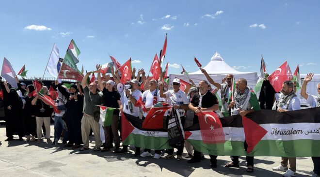 “Filistin Konvoyu” İpsala’dan giriş yaptı