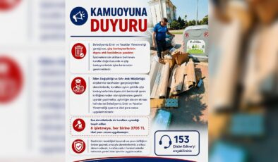 Konteynerlerin yanına çöp bırakanlar yandı