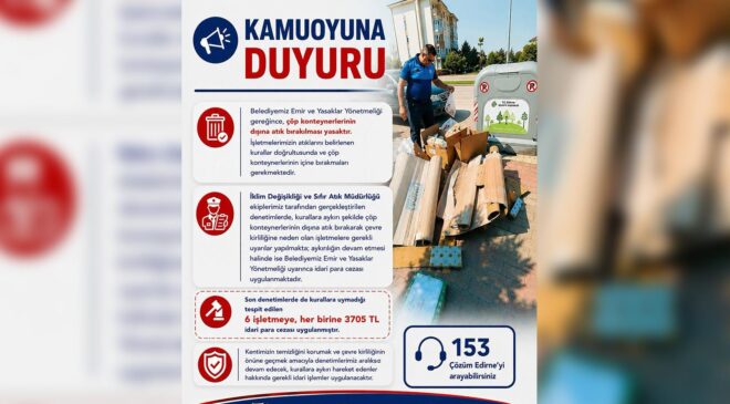 Konteynerlerin yanına çöp bırakanlar yandı