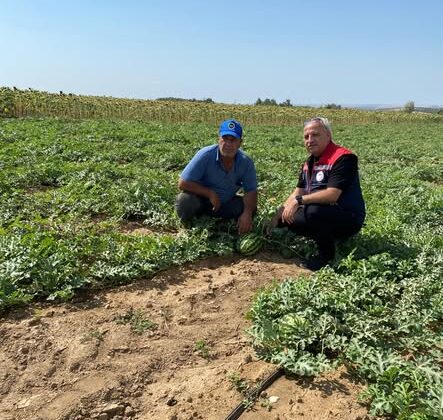 Saksağanlı karpuz üreticisine ziyaret