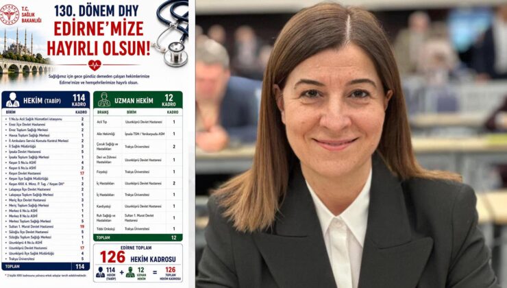 Edirne’ye 126 hekim kadrosu
