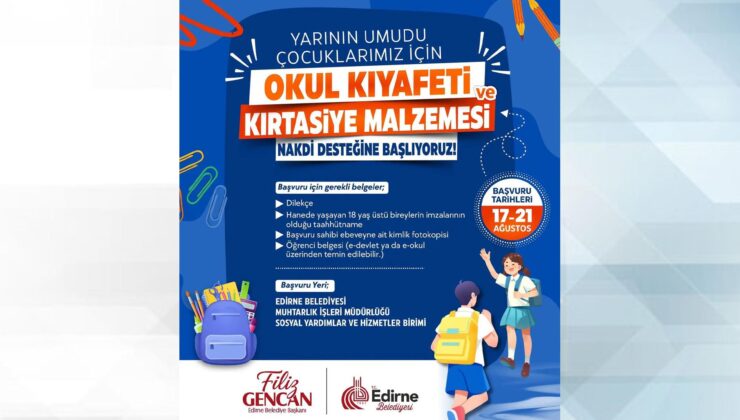 Eğitim desteği başvuruları yarın sona eriyor