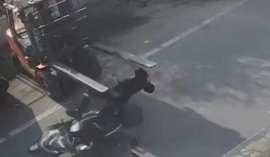 Motosiklet sürücüsü ölümden döndü