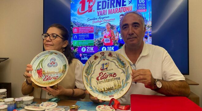 Edirne Maratonu’na özel madalya
