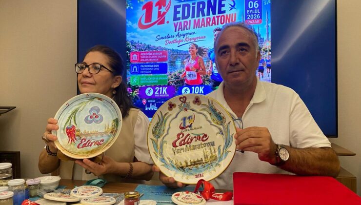 Edirne Maratonu’na özel madalya