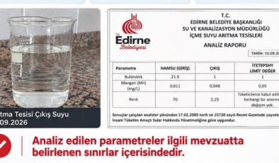 Edirne’nin suyu temiz çıktı