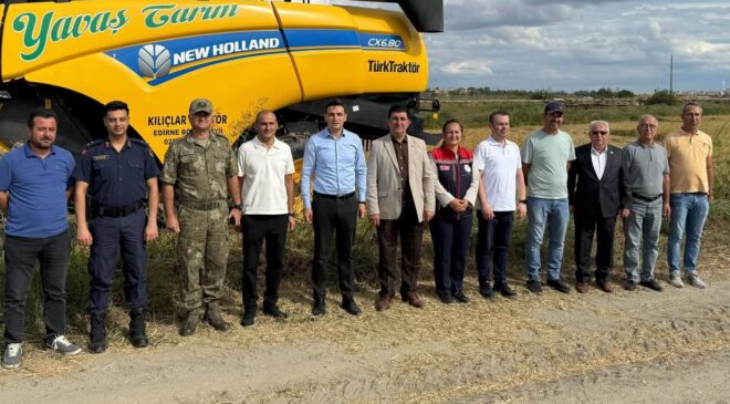 İpsala’da çeltik hasadı gerçekleştirildi