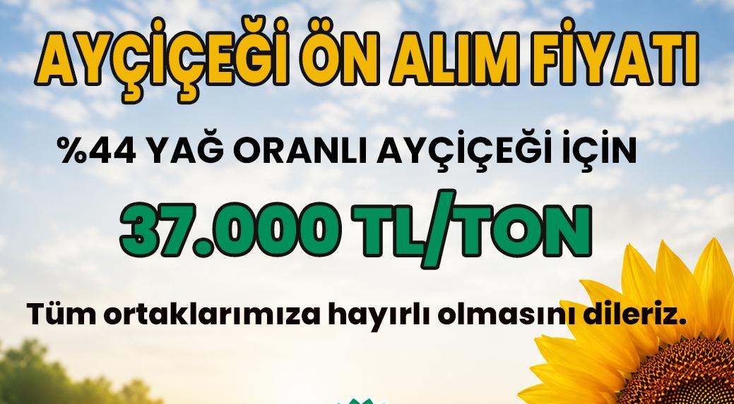 Trakya Birlik 2026 yılı ayçiçek alım fiyatını açıkladı
