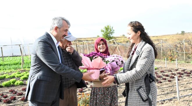 Kadın çiftçilerin üretim tesislerine ziyaret