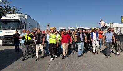 TIR şoförlerinden oturma eylemi