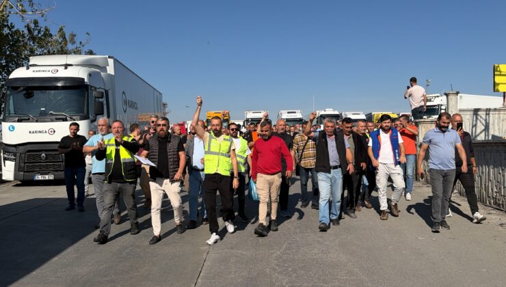TIR şoförlerinden oturma eylemi