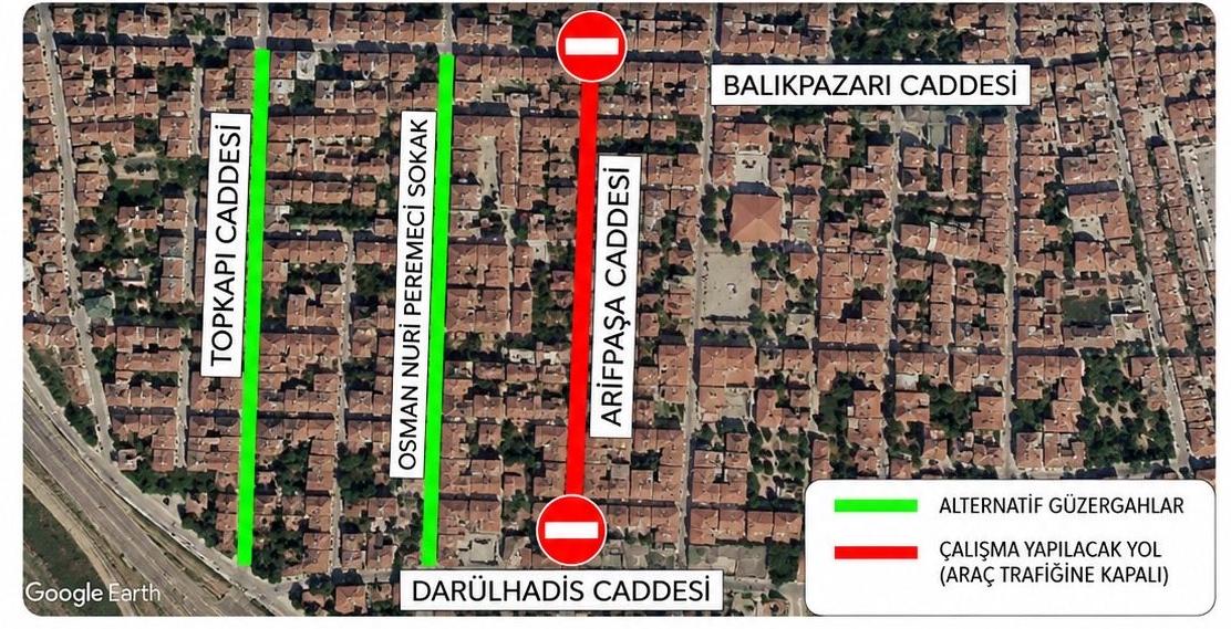 Arifpaşa Caddesi trafiğe kapatıldı