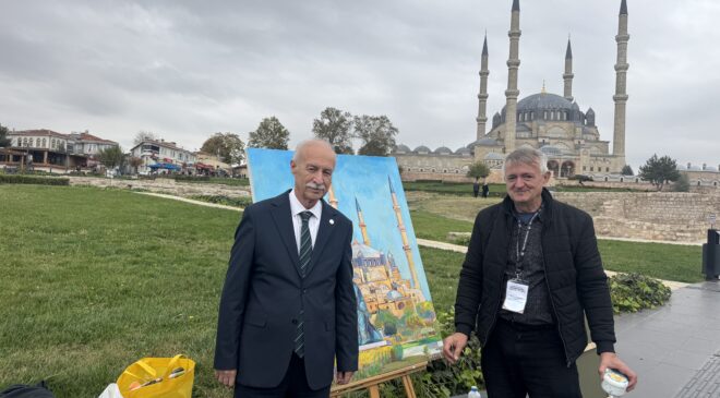 Balkan ressamları Selimiye’yi resmetti