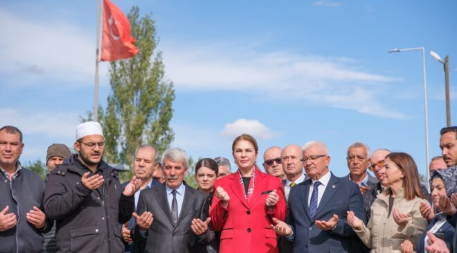Asfalt çalışması dualarla başladı