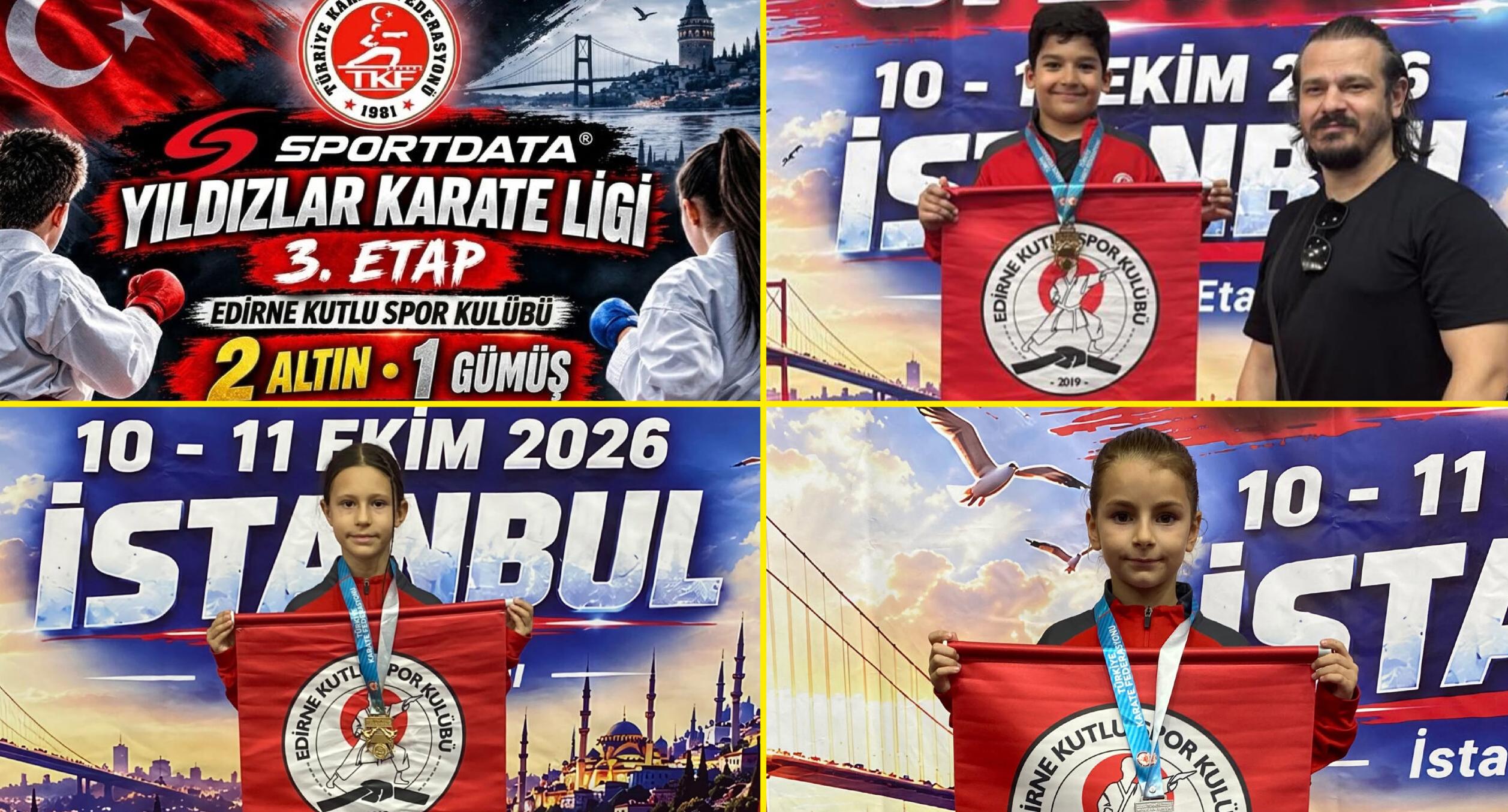 Edirne’ye 3 madalya