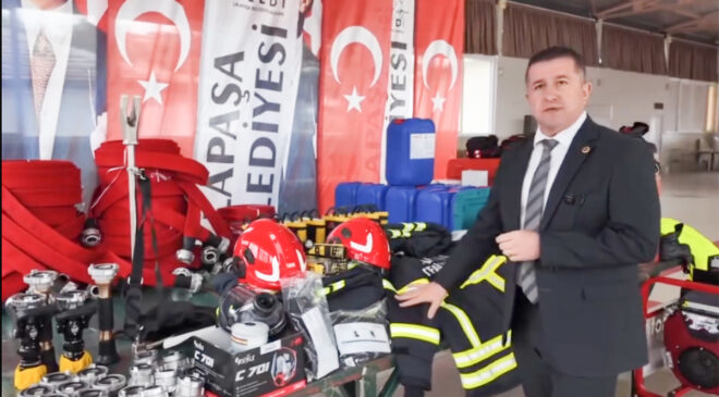 Lalapaşa itfaiyesine ekipman desteği