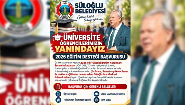 Süloğlu Belediyesi’nden 15 bin lira destek