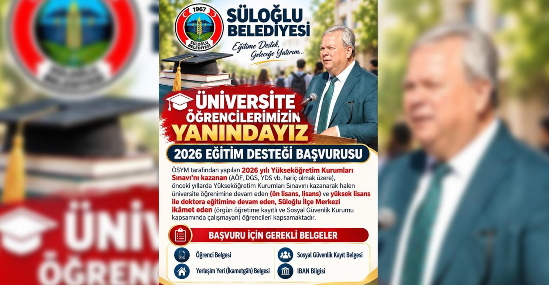 Süloğlu Belediyesi’nden 15 bin lira destek