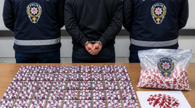 Üzerinden 568 uyuşturucu hap çıktı